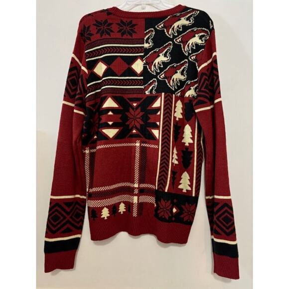 Arizona Coyotes NHL Patches Ugly Crew Neck Knit Sweater Hockey Mens Medium - Picture 2 of 9